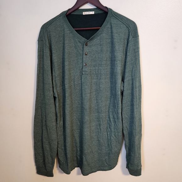 Marine Layer Shirt Green Henley Soft Neutral Comfy Casual Classic Buttons - Picture 1 of 10